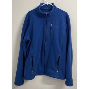 Men's L.L.Bean Sweater Blue Fleece Full-Zip Jacket Size X-Large Tall.